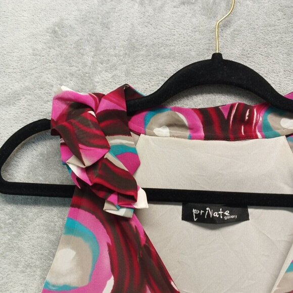 PRIVATE GALLERY Dress Size M(8-10) Women Sleeveless V-neck Chiffon Knit lining - Picture 5 of 14